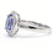 Halo Sapphire And Natural Earth Mined Diamond Ring