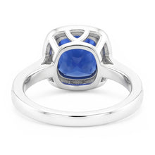 Halo Sapphire Cushion Cut Engagement Ring
