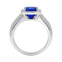 Halo Sapphire Cushion Cut Ladies Ring