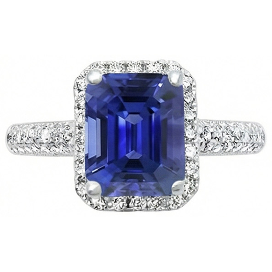 natural emerald sapphire 4ct ring side angle
