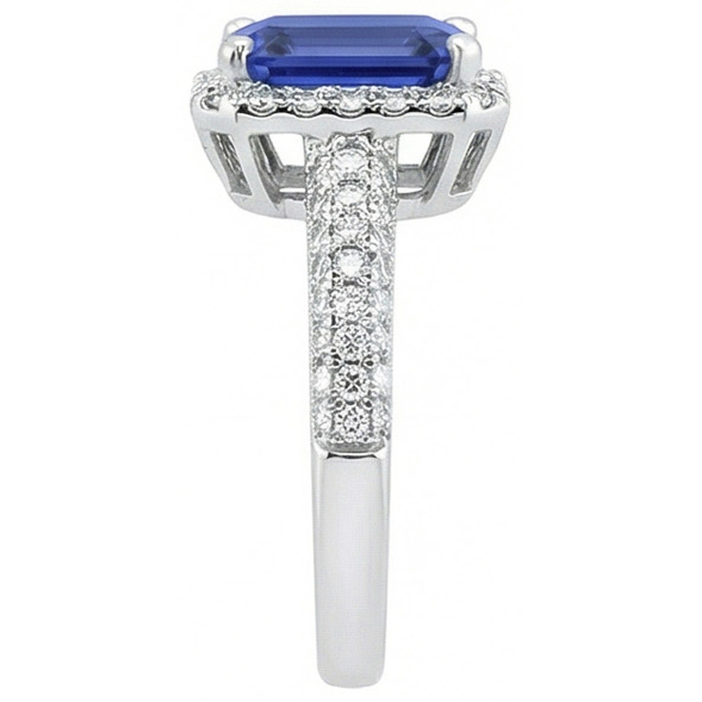natural emerald sapphire 4ct ring top view