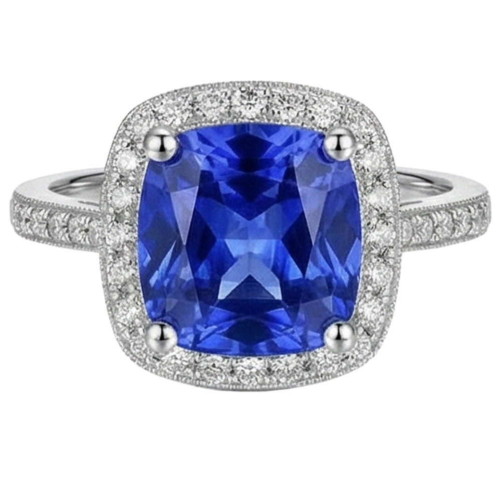natural round sapphire 3.00ct ring side angle