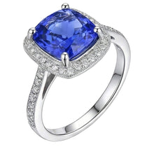 natural round sapphire 3.00ct ring front view