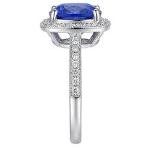 natural round sapphire 3.00ct ring top view