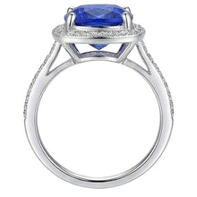 natural round sapphire 3.00ct ring profile view
