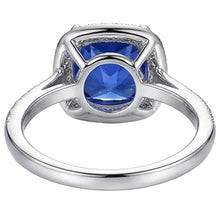 natural round sapphire 3.00ct ring on white background