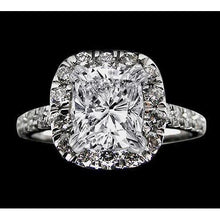 Halo Setting Cushion Center Real Diamond 4.80 Ct. Ring