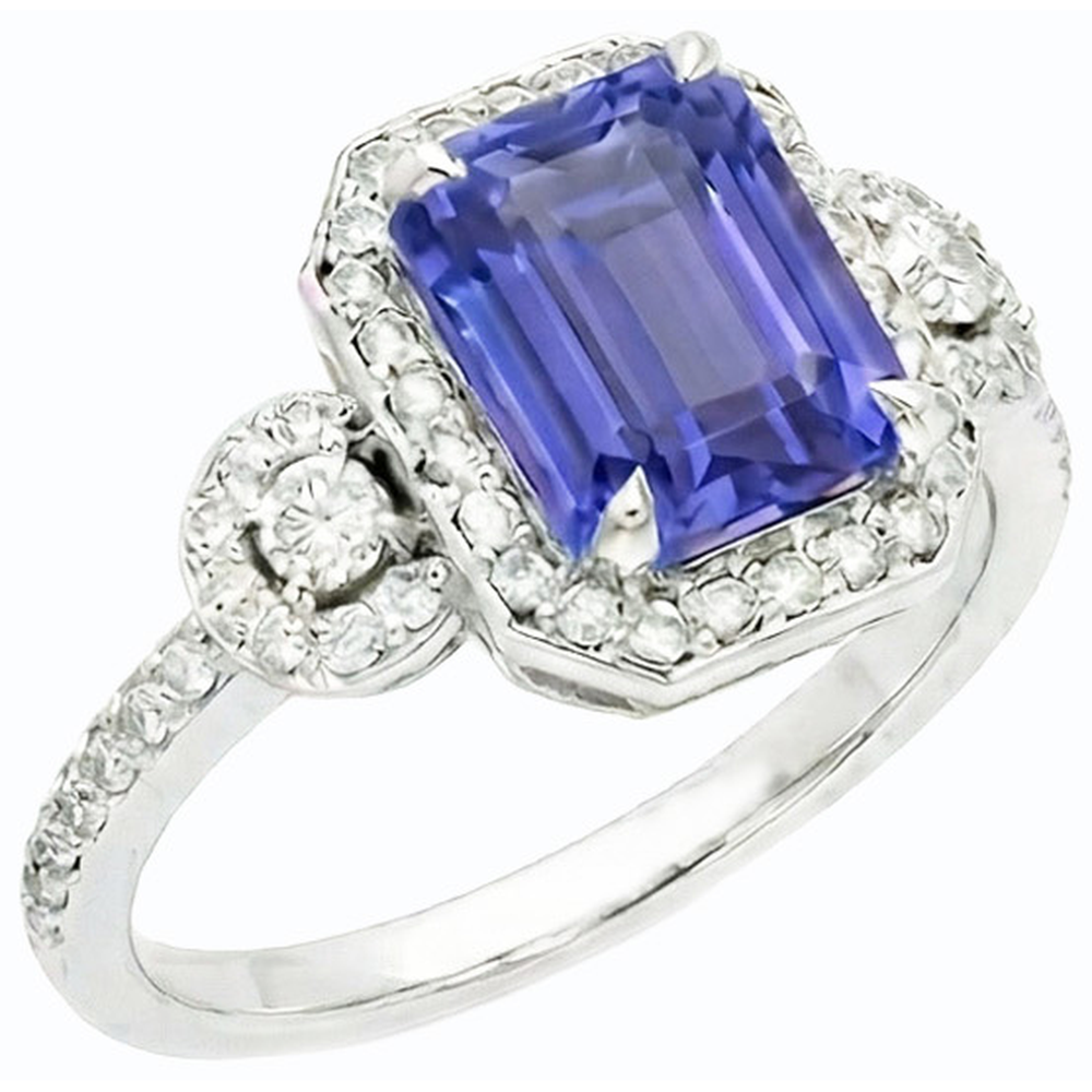 Halo Sri Lanka Blue Sapphire Ring