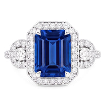 Halo Sri Lanka Blue Sapphire Ring