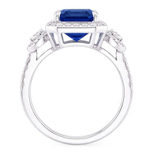 Halo Sri Lanka Blue Sapphire Ring