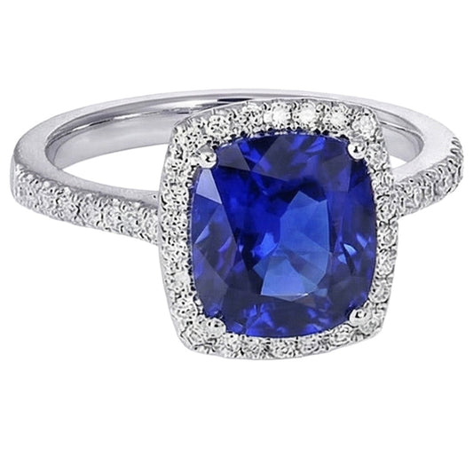 natural round sapphire 7.80ct ring side angle