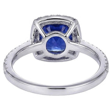 natural round sapphire 7.80ct ring with diamond accents
