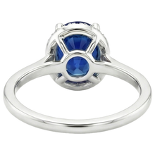 Halo Sri Lankan Sapphire Wedding Ring 3.50 Carats White Gold