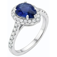 natural round sapphire 3.50ct ring profile view