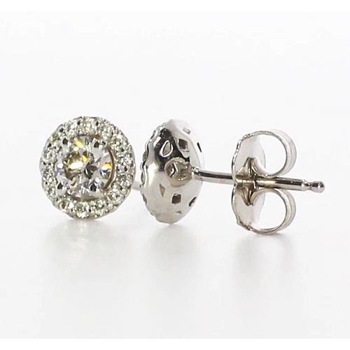 Halo Studs Natural Diamond Earrings