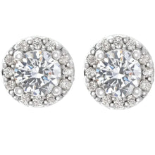 Halo-Styled Natural Diamond Stud Earrings 3.50 Carats White Gold 14K