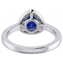 natural round sapphire 2ct ring profile view