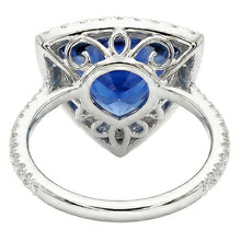 natural round sapphire 5ct ring profile view