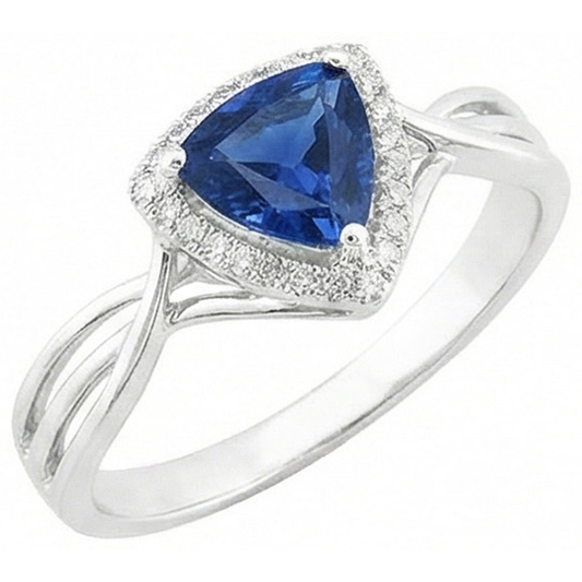 natural round sapphire 2.50ct ring side angle