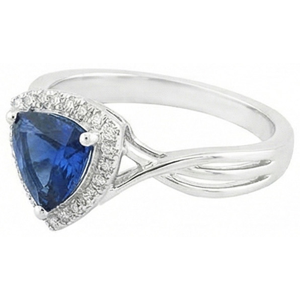 natural round sapphire 2.50ct ring close up detail