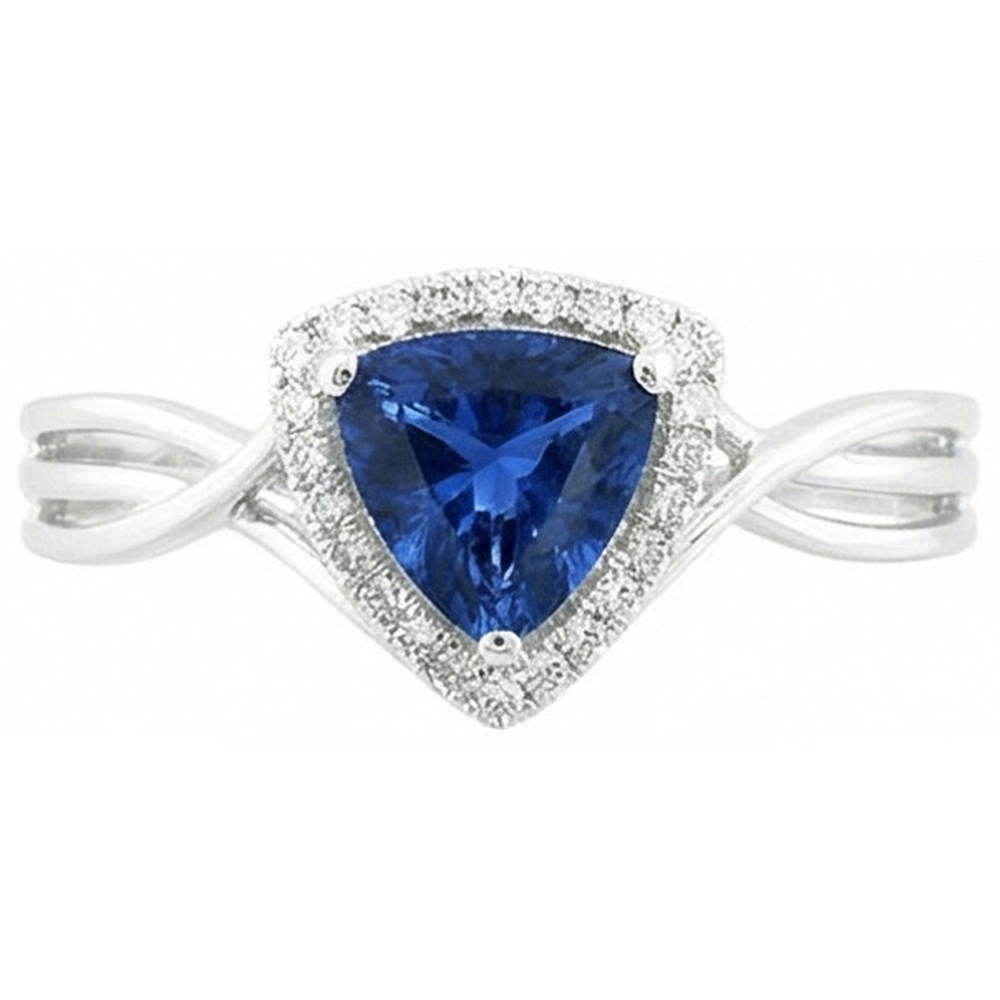 natural round sapphire 2.50ct ring top view