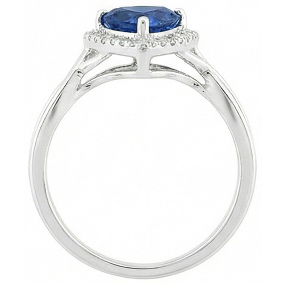 natural round sapphire 2.50ct ring profile view