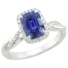 Halo Twist Ring Style Emerald Ceylon Sapphire & Natural Earth Mined Diamonds 4.25 Carats