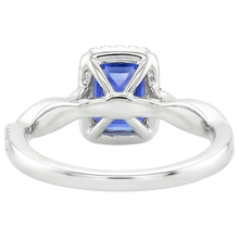 Halo Twist Ring Style Emerald Ceylon Sapphire & Natural Earth Mined Diamonds 4.25 Carats