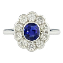 Halo Victorian Antique Type Sapphire Ring
