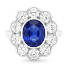 Halo Victorian Antique Type Sapphire Ring