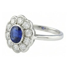 Halo Victorian Antique Type Sapphire Ring