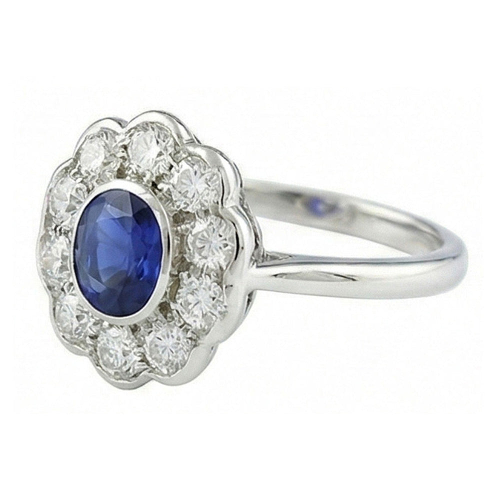 Halo Victorian Antique Type Sapphire Ring