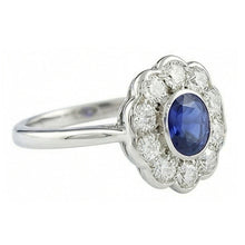 Halo Victorian Antique Type Sapphire Ring
