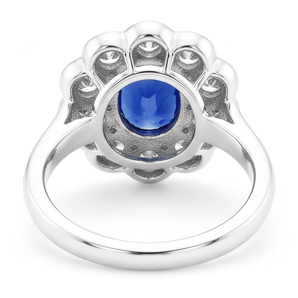 Halo Victorian Antique Type Sapphire Ring
