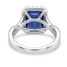 Halo Wedding Ring Emerald Blue Sapphire Gold Twisted Shank 3.50 Carats