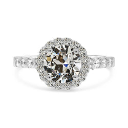 Halo Wedding Ring Round Genuine Old Mine Cut Diamond 4.50 Carats Jewelry