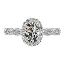 Halo Wedding Ring Round Old Mine Cut Genuine Diamond 5 Carats Jewelry