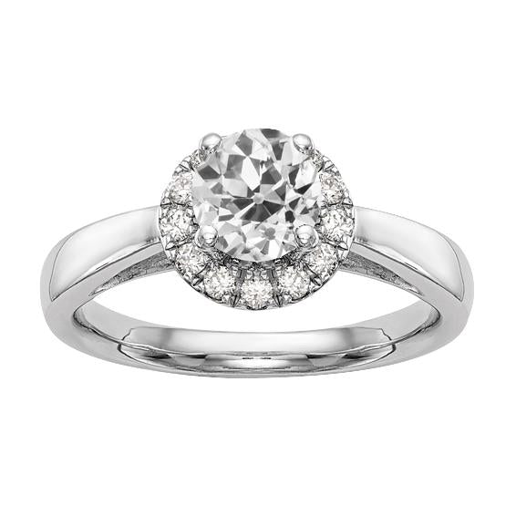 Halo Wedding Ring Round Old Mine Cut Real Diamond Jewelry 2.75 Carats