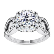 Halo Wedding Ring Round Old Miner Natural Earth Mined Diamond Split Shank 7.25 Carats