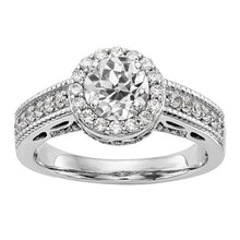 Halo Wedding Ring Round Old Miner Real Diamond Milgrain Shank 4.25 Carats