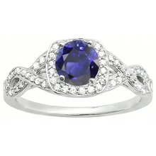 natural round sapphire 2.50ct ring top view