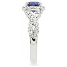 natural round sapphire 2.50ct ring profile view