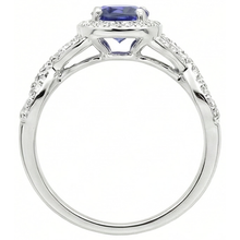 natural round sapphire 2.50ct ring on white background