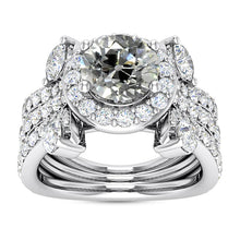 Halo Wedding Ring Set Round Old Miner Natural Diamonds 8.25 Carats