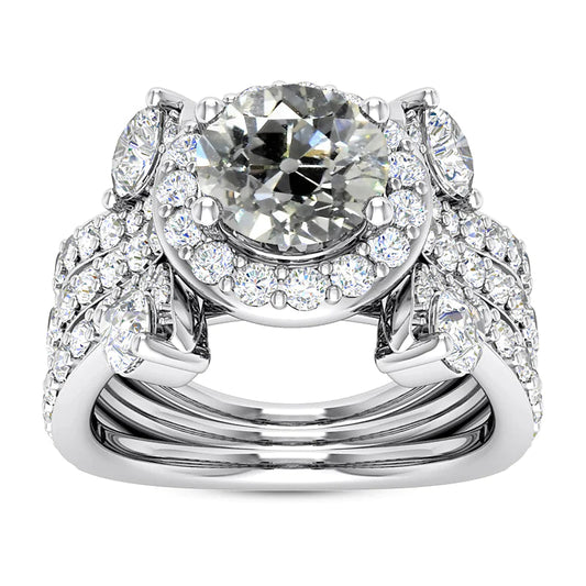 Halo Wedding Ring Set Round Old Miner Natural Diamonds 8.25 Carats