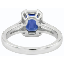 Halo Wedding Ring Split Shank Sri Lankan Sapphire & Natural Earth Mined Diamonds 3 Carats