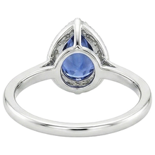 natural round sapphire 4ct ring side angle