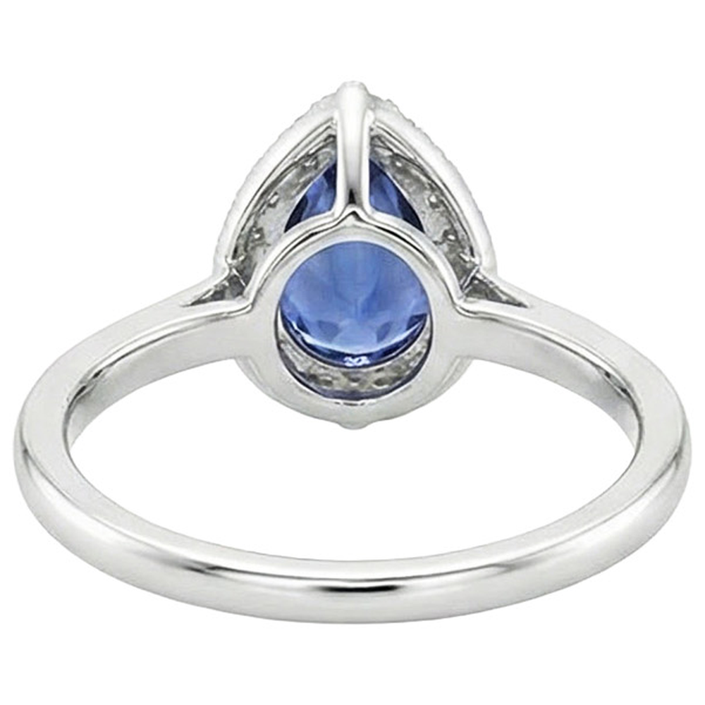 natural round sapphire 4ct ring side angle