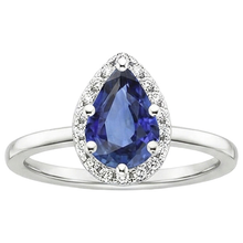 natural round sapphire 4ct ring profile view