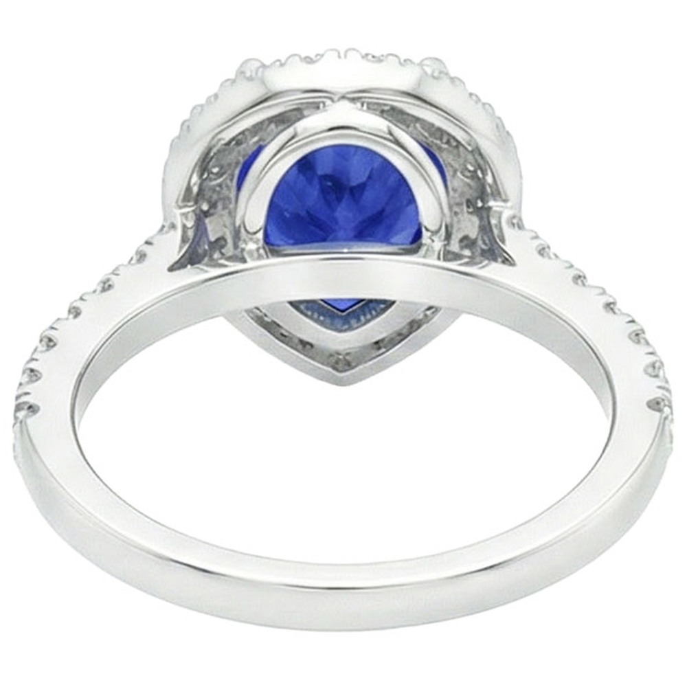 natural round sapphire 6ct ring front view